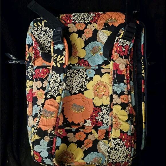 Large Quilted Vera Bradley Laptop Backpack--- Colorful Happy Snails Flor… main image 13